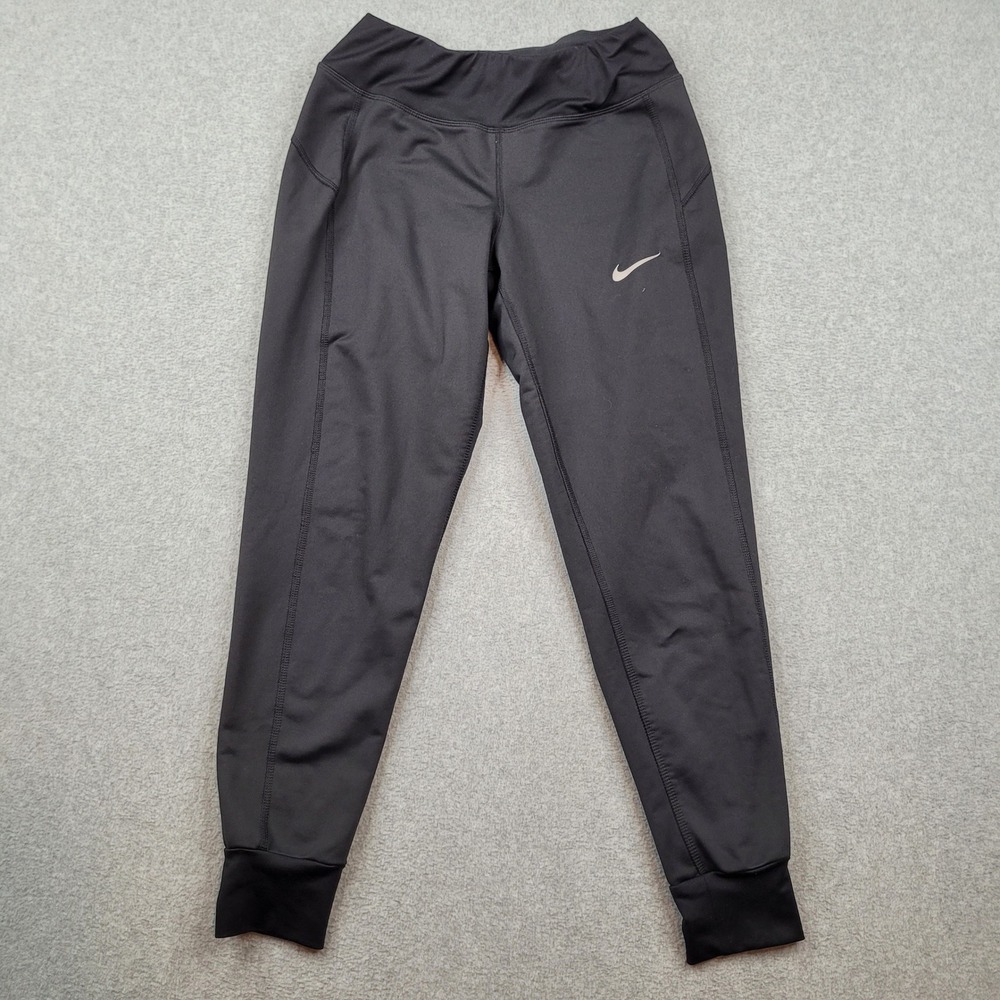 Nike Dri-Fit Running Joggers Womens XS Black Athletic Tapered Leg Zip Pocket